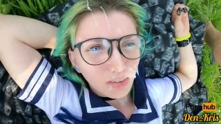 Babe cute schoolgirl with glasses loves sex after school-9