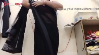 Indian Milf Striping Her Saree and playing with boobs-1