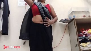 Indian Milf Striping Her Saree and playing with boobs-2