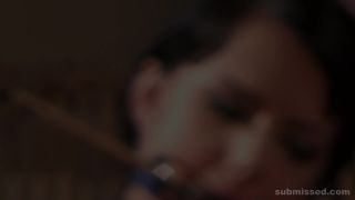 online video 3 Samantha tied up with her legs spread wide on fetish porn chastity cage femdom-9