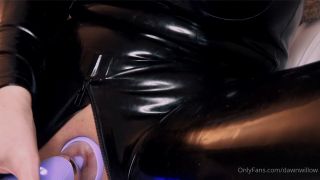 DAWN WILLOW - Latex Catsuit And High Heeled Shiny Boots.-6