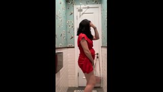 Video Hot Brunette In Red Dress Masturbates In a Public Restaurant ...-7