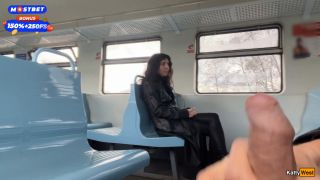 Cum On Public Train And Walks Around Carriages With Cum On Face (Teen) Katty West-1