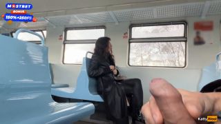 Cum On Public Train And Walks Around Carriages With Cum On Face (Teen) Katty West-2