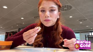 online porn video 47 Marina Gold – Cum Drenched Teen Eats A Burger Bukkake on public soles fetish-8