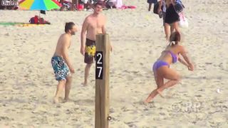 Girl fights To Keep big boobs Inside bikini top but she  lose-8