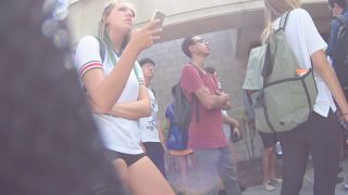 Pussy bulge in schoolgirl s hot pants Voyeur-9