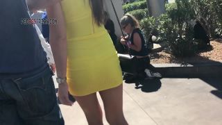 CandidCreeps 714 See Through Yellow Dress Sundress Thong Tang-2