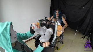 Ticklish girl – Hyper Hailie – Feet In The Stocks – First Time - Soles tickling-1