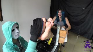 Ticklish girl – Hyper Hailie – Feet In The Stocks – First Time - Soles tickling-8