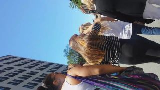 Sexy teen girl walks with her mother-0