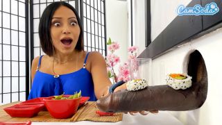 Big Boobs Big Tit Lesbian MILFs Sushi Glory Hole Experience - BBC Blowjob and Cute Asian Teen-8
