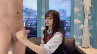 6252 Japanese Amateur Schoolgirl Giving A Handjob To A Man In...-7