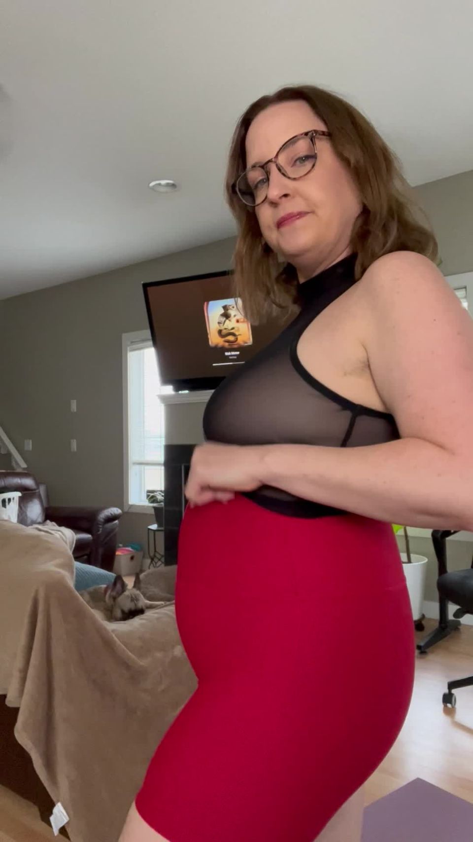 PilatesMilf - Pregnant Pilates Teacher Milf Gives JOI - Bloatedbelly