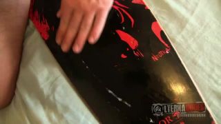 Goth Skater Paints His Skateboard White solo Dirty Little Piggy-9