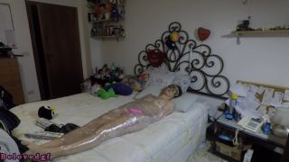 Tickle and orgasm while she is mummified(Fetish porn)-7