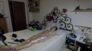 Tickle and orgasm while she is mummified(Fetish porn)-8