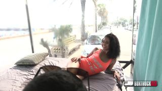 BoxTruckSex.com - Aysha - Dark Haired beauty Aysha aggrees a free Massage at beach Massage!-2