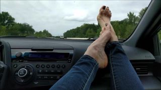 Barefoot – Mo Rina – mature feet on dashboard | shiny soles | femdom porn-3