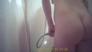 Girl bends over right in front of hidden shower cam-8