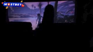 Threesome Car Sex & Public Cinema Blowjobs FFM POV 1080p-9