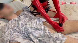 Mistress Nastya removes her slave chastity cage to alleviate the pressure-3