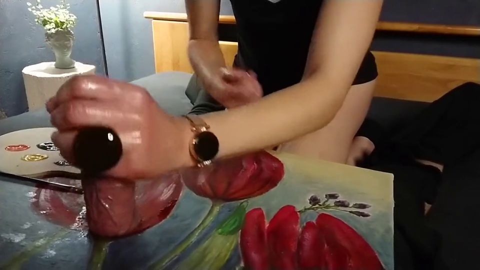 Hot Handjob Cumshot To Make Art With Cock Milking Coruja Preta (Cumshot)