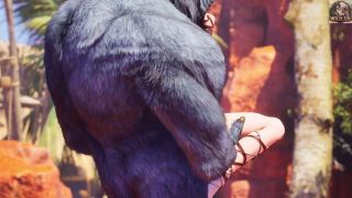 Wild Sin - Minotaur monster with huge cock fucks cute girl in oasis-4