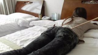 Free Porn Spank Video | [hotspanker.com] M054 - Two Girls Bedroom Caning Lying Down on The Bed-2