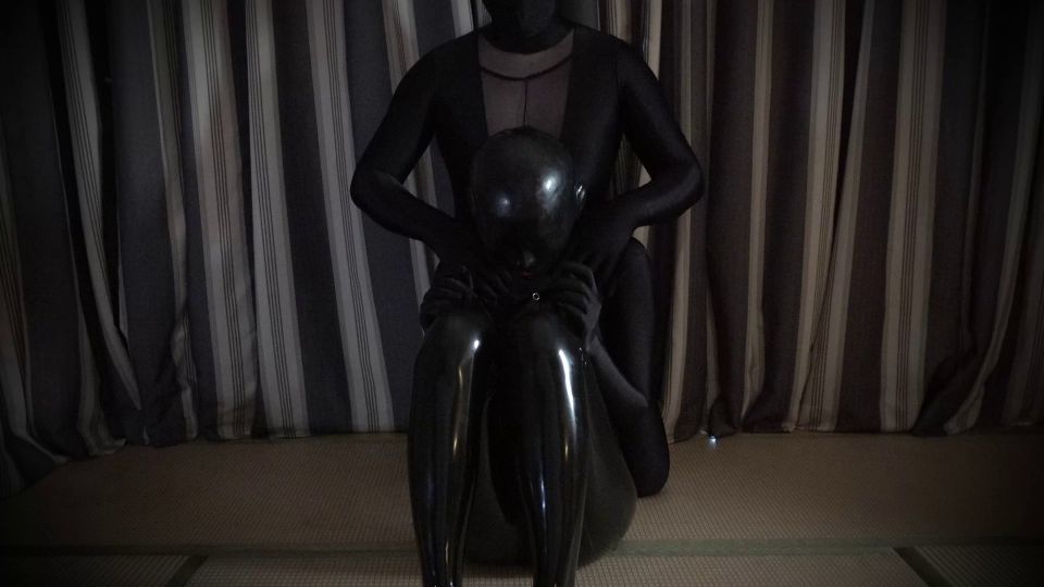 Fetish Faith - Latex Zentai breath control amp footjob - Fetish