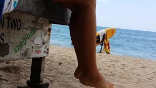 Dream4AngelUp Skirt VIEW on Crowded Beach # PUBLIC NO PANTIES,just BUTT PLUG wearing-7