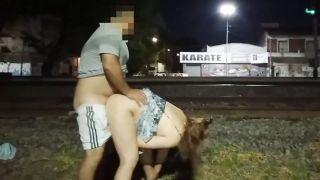 WOMAN FUCKING IN PUBLIC WITH MAN ON THE STREETS IN SHORT DRESS WITHOUT.-6