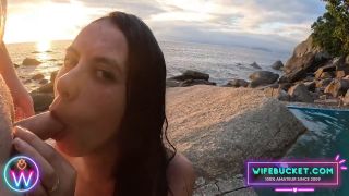 Amateur Amateur MILFs by Wifebucket - She gives head and rides cock against a beautiful sunset-9