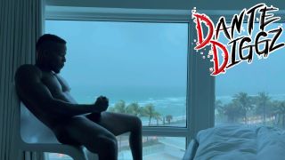 Dante Diggz - Morning BBC Alone Time During A Hurrricane On South Beach 1080P - Solo masturbation-1