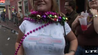 Mardi Gras Party Girls Flashing in Public - Black-2