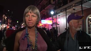 Mardi Gras Party Girls Flashing in Public - Black-5