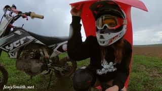 Jeny Smith – A Naked Girl on a Dirt Bike Pantyhose!-2