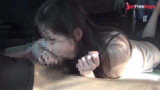 A married woman cant hold back from giving a blowjob in the car and ends up riding me-3