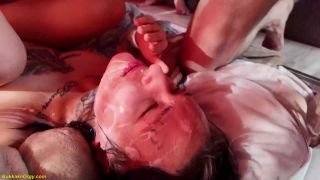 7172 Skinny Teen Hates Cum but needs the Dicks Bukkake Orgy 1...-6