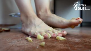 Czech SolesFood Crushing With Her Sexy Long Toes (POV Foot Worship, Bare Feet, Long Toes, Czech Feet, Soles) - 1080p-7