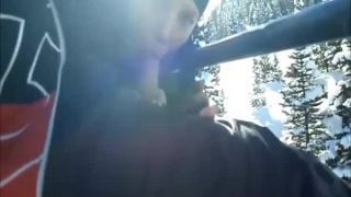 Snow blowjob and cumshot public -2