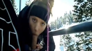 Snow blowjob and cumshot public -4