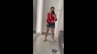 Undressing And Trying On Clothes In Changing Room.-5