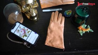 DOminatrix Mara Draws Flowers on Her Leather Gloves-0