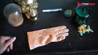 DOminatrix Mara Draws Flowers on Her Leather Gloves-7