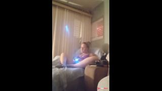 Nasty roommate masturbating to pretty busty girl in bra and panties while she is playing video games-2