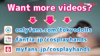 Japanese girls in a bear costume gives a guy a handjob and armpit job.-9
