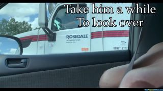 Hairy wife flashing truck drivers Hairy!-2