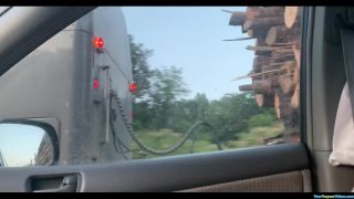Hairy wife flashing truck drivers Hairy!-9