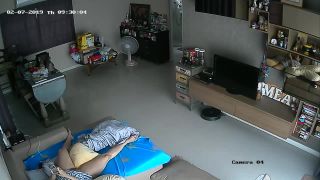 Horny girl watching phone porn and fingering pussy on the bed. hidden cam-0